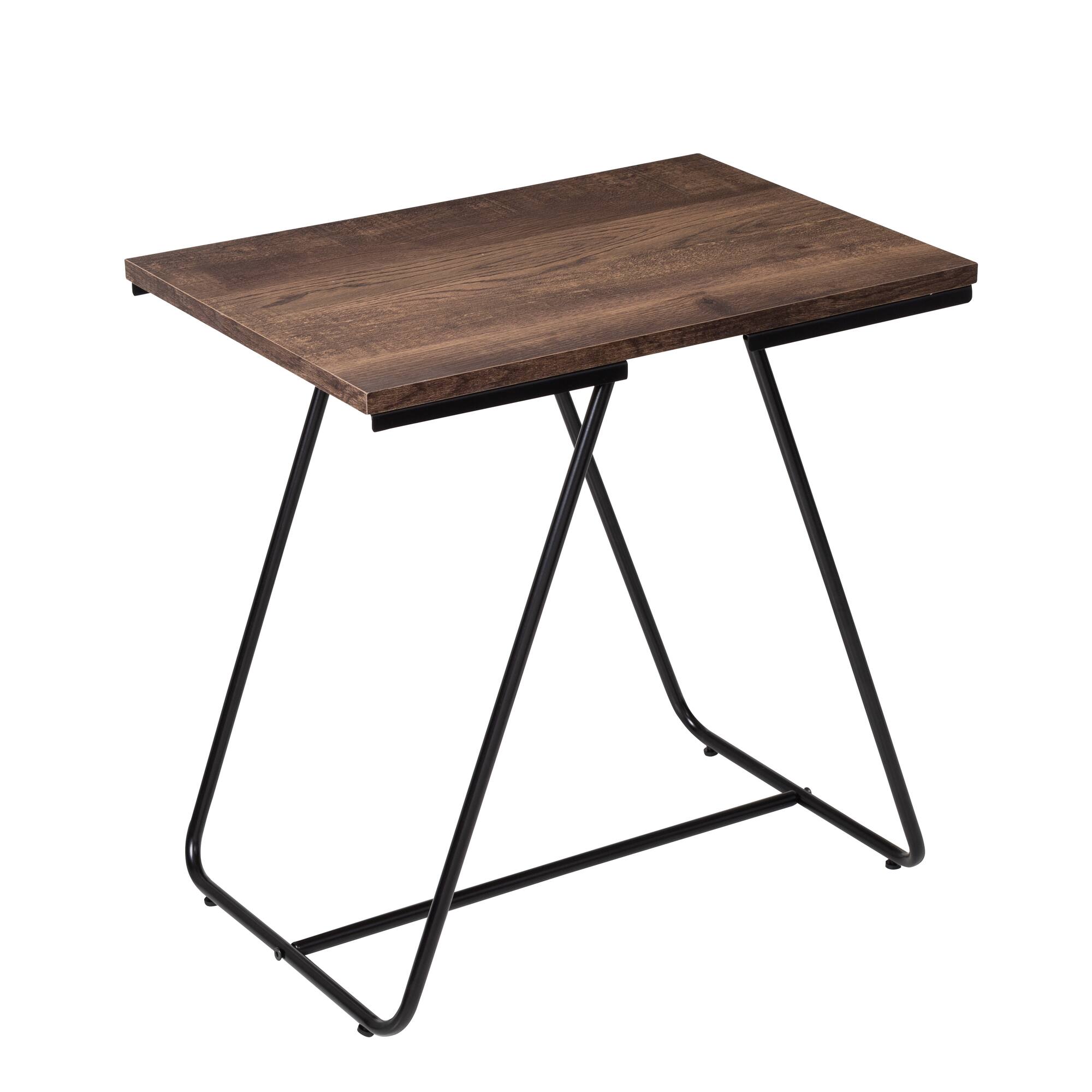 Honey Can Do Black Square Side Table